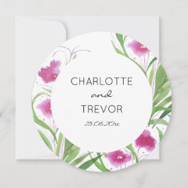 Invitación Elegante acuarela rosa floral pintada a mano