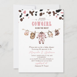 Invitación Elegante acuarela Rosa Niña Niñita Bebé Showe