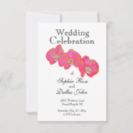 Invitación Elegante acuarela rosa Orquídea