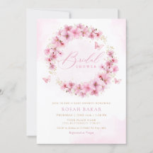 Elegante acuarela Rubor Floral rosa ducha de novia