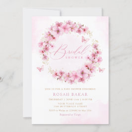 Invitación Elegante acuarela Rubor Floral rosa ducha de novia