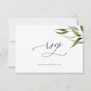 Invitación Elegante acuarela Rustic Eucalyptus RSVP