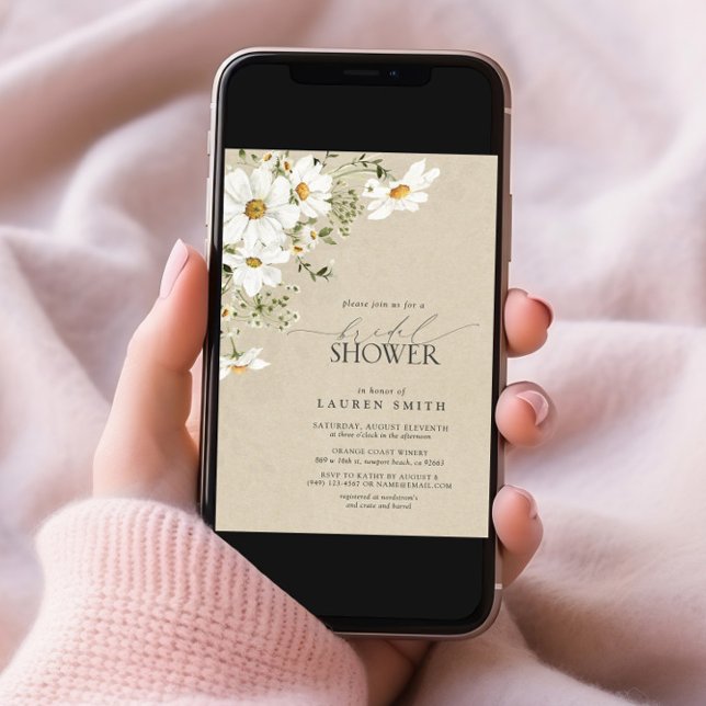 Invitación Elegante acuarela rústica Daisy Bridal Shower (Subido por el creador)