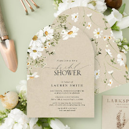 Invitación Elegante acuarela rústica Daisy Bridal Shower