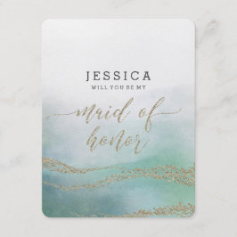 Invitación Elegante acuarela será mi empleada de honor