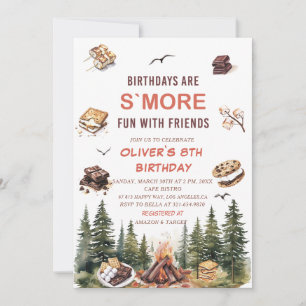 Invitación Elegante acuarela S'more para amar el cumpleaños n