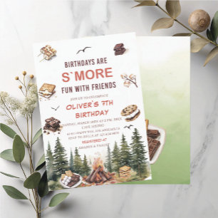 Invitación Elegante acuarela S'more para amar el otoño cumple
