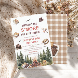 Invitación Elegante acuarela S'more para amar otoño 8 cumplea