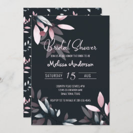 Invitación Elegante acuarela suave de color rosado Ducha de n