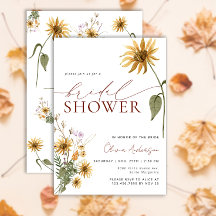 Elegante acuarela Sunflower Bridal Shower
