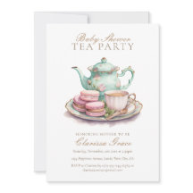 Elegante acuarela Tea Fiesta Baby Shower