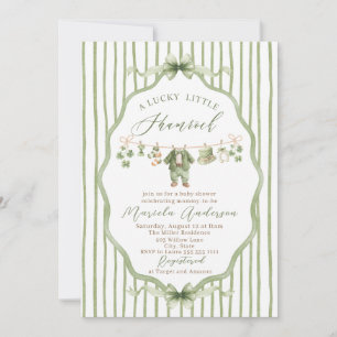 Invitación Elegante acuarela tréboles de la suerte de San Pat