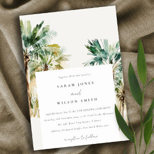 Invitación Elegante acuarela tropical Palm Trees Vow Renovaci