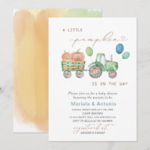 Elegante acuarela Un pequeño Baby Shower de calaba