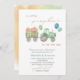 Invitación Elegante acuarela Un pequeño Baby Shower de calaba