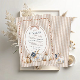 Invitación Elegante acuarela Un pequeño boho de calabaza bebé