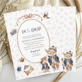 Invitación Elegante acuarela Un pequeño calabacín oh chico B