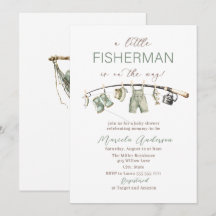 Elegante Acuarela Un pequeño pescador  Baby Shower