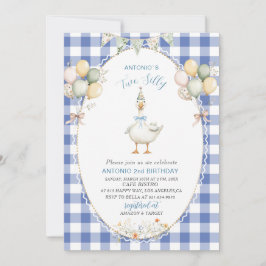 Invitación Elegante acuarela Un tonto de segundo cumpleaños B