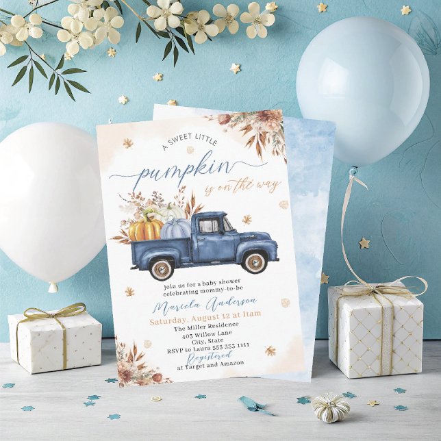 Invitación Elegante acuarela una pequeña calabaza dulce Baby  (Subido por el creador)