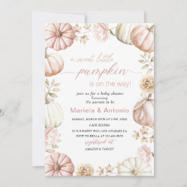 Invitación Elegante acuarela una pequeña calabaza dulce bebé 