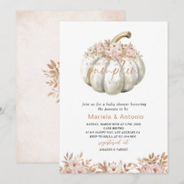 Invitación Elegante acuarela una pequeña calabaza dulce bebé 