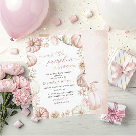 Invitación Elegante acuarela una pequeña calabaza dulce bebé 