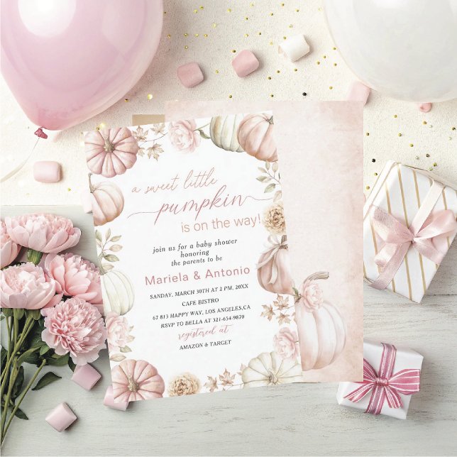 Invitación Elegante acuarela una pequeña calabaza dulce bebé  (Subido por el creador)