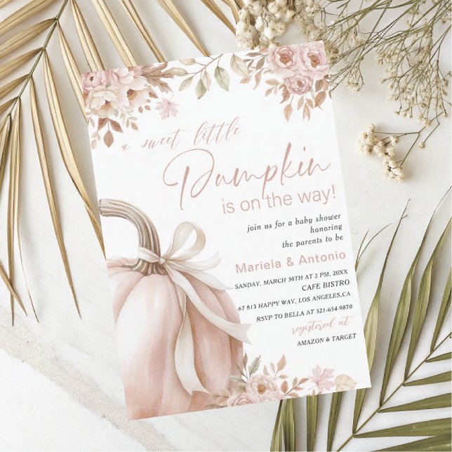 Invitación Elegante acuarela una pequeña calabaza dulce bebé  (Subido por el creador)