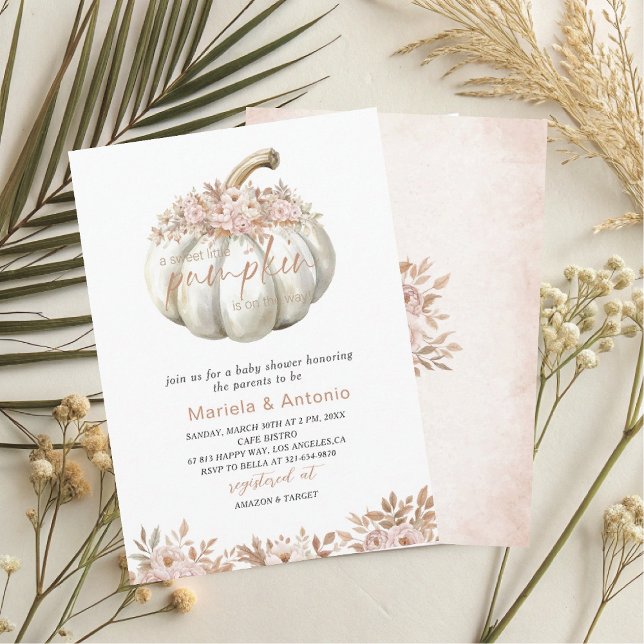 Invitación Elegante acuarela una pequeña calabaza dulce bebé  (Subido por el creador)