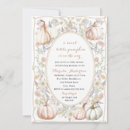 Invitación Elegante acuarela Una pequeña calabaza dulce bebé 
