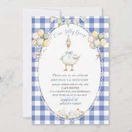 Invitación Elegante acuarela Una tonta gansa de primer cumple