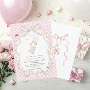 Invitación Elegante Acuarela Uno Cumpleaños 2 años tonto gans