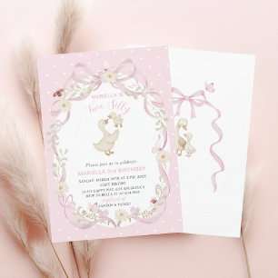 Invitación Elegante Acuarela Uno Cumpleaños 2 años tonto gans
