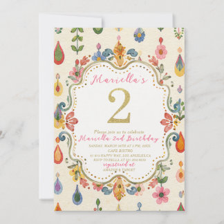 Invitación Elegante acuarela uno cumpleaños 2 WhimsyFolk Ar