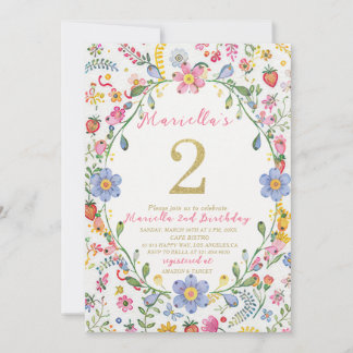 Invitación Elegante acuarela uno cumpleaños 2 WhimsyFolk Ar