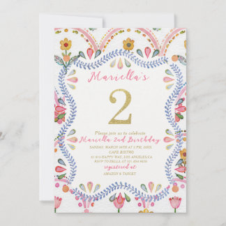 Invitación Elegante acuarela uno cumpleaños 2 WhimsyFolk Ar