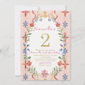 Invitación Elegante acuarela uno cumpleaños 2 WhimsyFolk Ar
