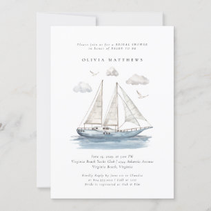 Invitación Elegante acuarela Vela Yacht Bridal Shower