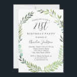 Invitación Elegante acuarela verde 21º cumpleaños<br><div class="desc">Más invitaciones de cumpleaños de bonito en la Pequeña Tienda Bayleigh!</div>