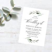 Elegante acuarela Verde Leaf Spring Wedding