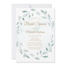 Elegante acuarela Verdor Leaf Bridal Ducha