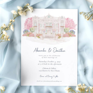 Invitación Elegante acuarela Villa Boda