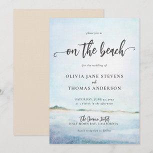 Invitación Elegante acuarela Wild Ocean Beach Aqua Boda