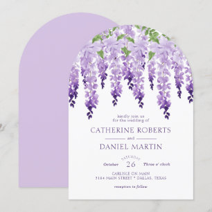 Invitación Elegante acuarela Wisteria Boda Floral