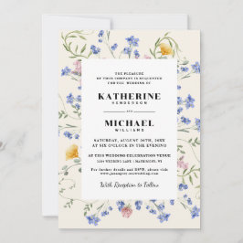 Invitación Elegante acuarela Wldflowers Meadow Boda