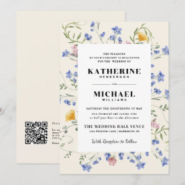 Invitación Elegante acuarela Wldflowers Meadow RSVP Boda