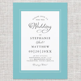 Invitación Elegante Acuarela y Caligrafía Moderna para Bodas