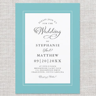 Invitación Elegante Acuarela y Caligrafía Moderna para Bodas 
