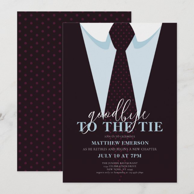 Invitación Elegante adiós divertido a la jubilación de los ho (Anverso / Reverso)